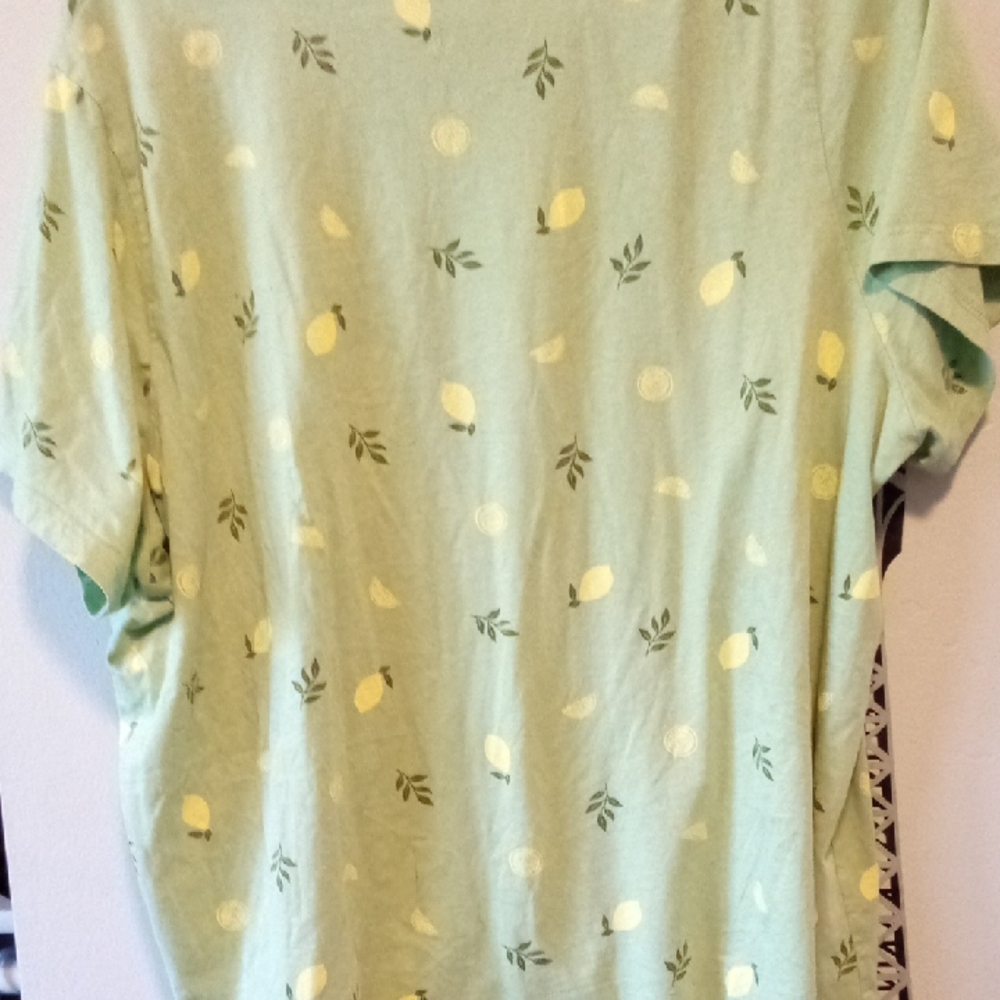 dip Lemon Print Short Sleeve Tee - Green and Yellow